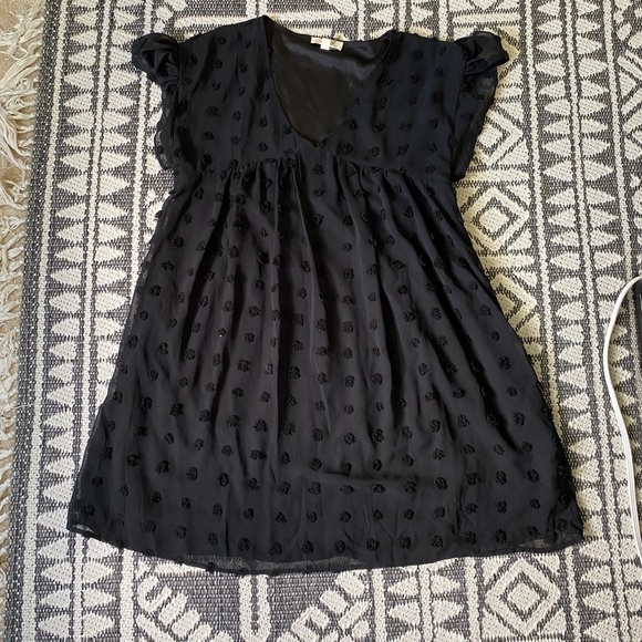 NWOT Black Swiss Dot Dress - Picture 2 of 6